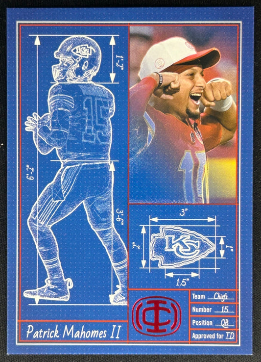 Patrick Mahomes II 2025 Panini Authentically Touchdown Architect Red Chiefs Default Title Sports Trading Cards