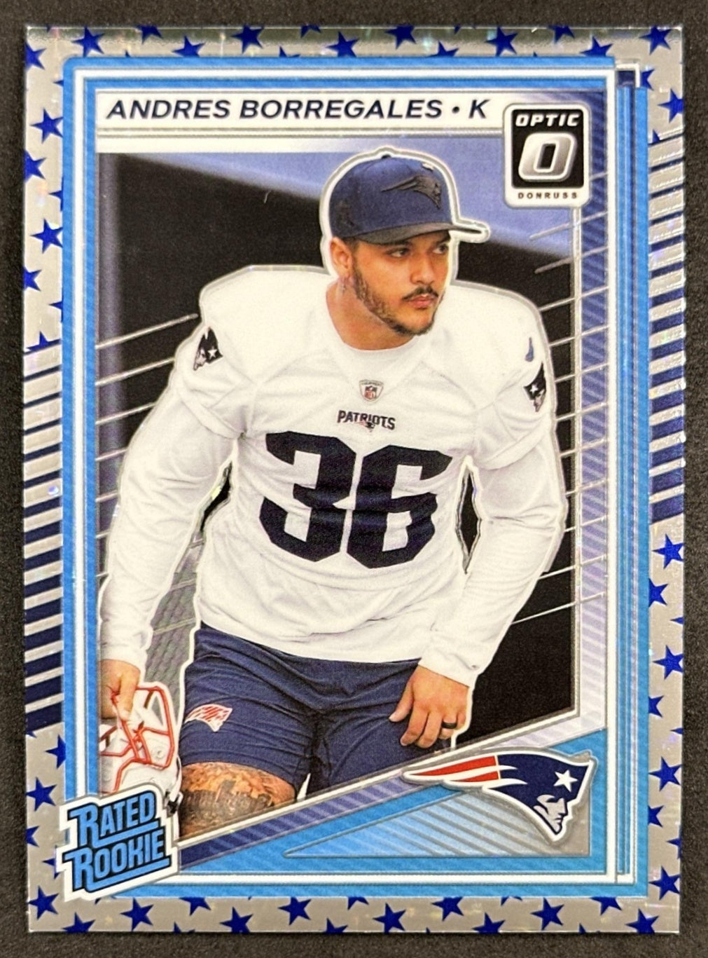 Andres Borregales 2025 Panini Donruss Optic Rated Rookie Stars Prizm Patriots Default Title Sports Trading Card