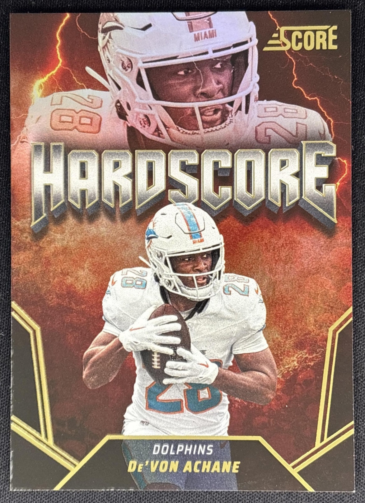De'Von Achane 2024 Panini Score Hardscore Sports Trading Cards