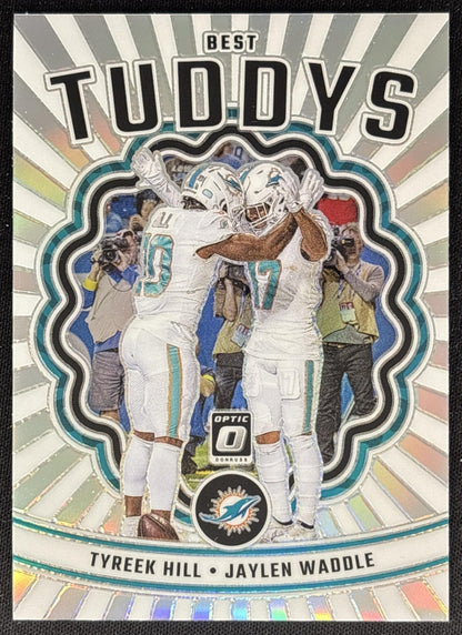 Tyreek Hill Jaylen Waddle 2023 Panini Donruss Optic Best Tuddys Dolphins Sports Trading Cards