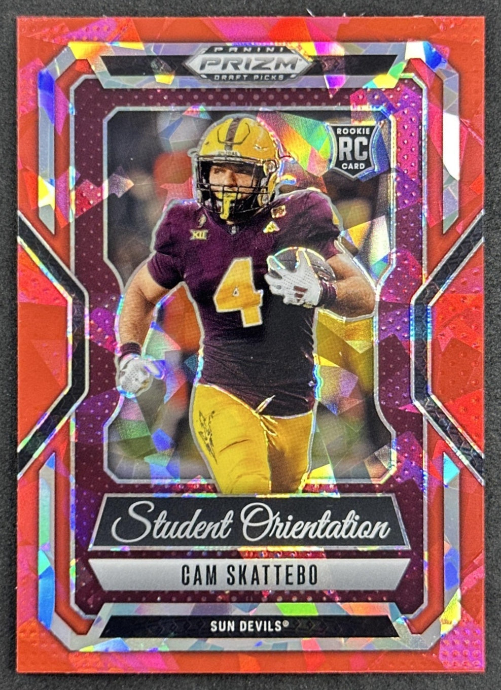 Cam Skattebo 2025 Prizm Draft Picks Student Orientation Red Ice Sun Devils Giants