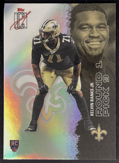 Kelvin Banks Jr. 2025 Topps Signature Class Chrome Rookie White Refractor Saints Sports Trading Cards