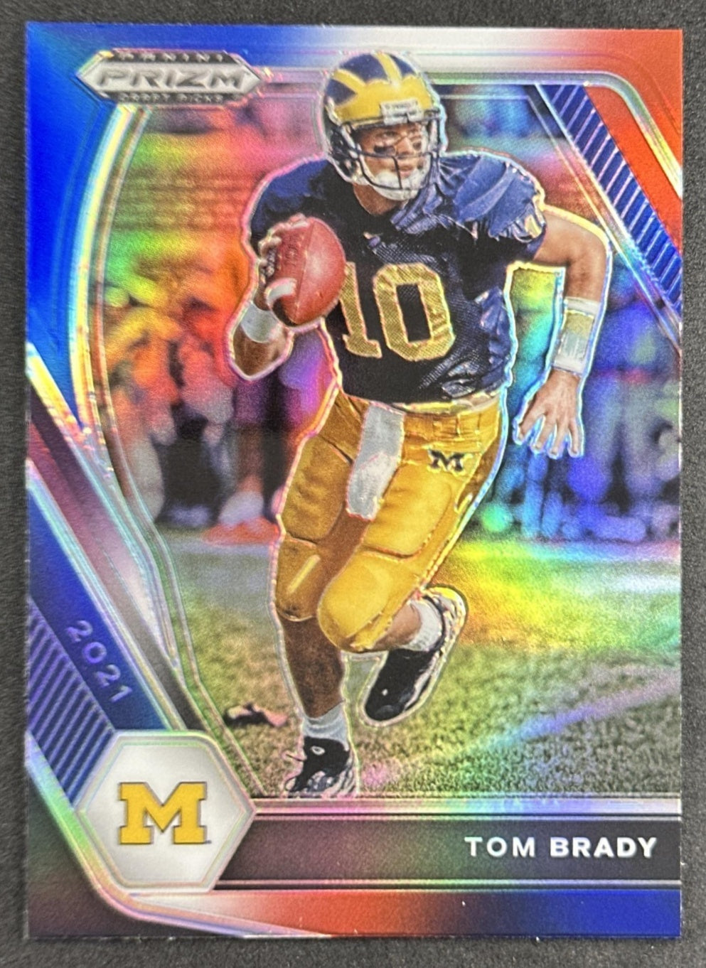 Tom Brady 2021 Panini Prizm Draft Red White Blue Patriots front