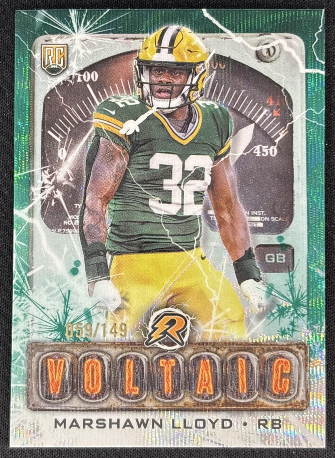 MarShawn Lloyd 2024 Topps Resurgence Voltaic Teal Surge /149 Packers Front