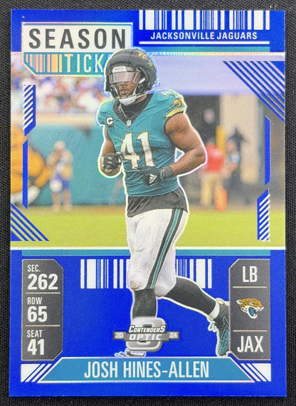 Josh Hines-Allen 2024 Panini Contenders Optic Season Ticket Blue Prizm /99 Jaguars