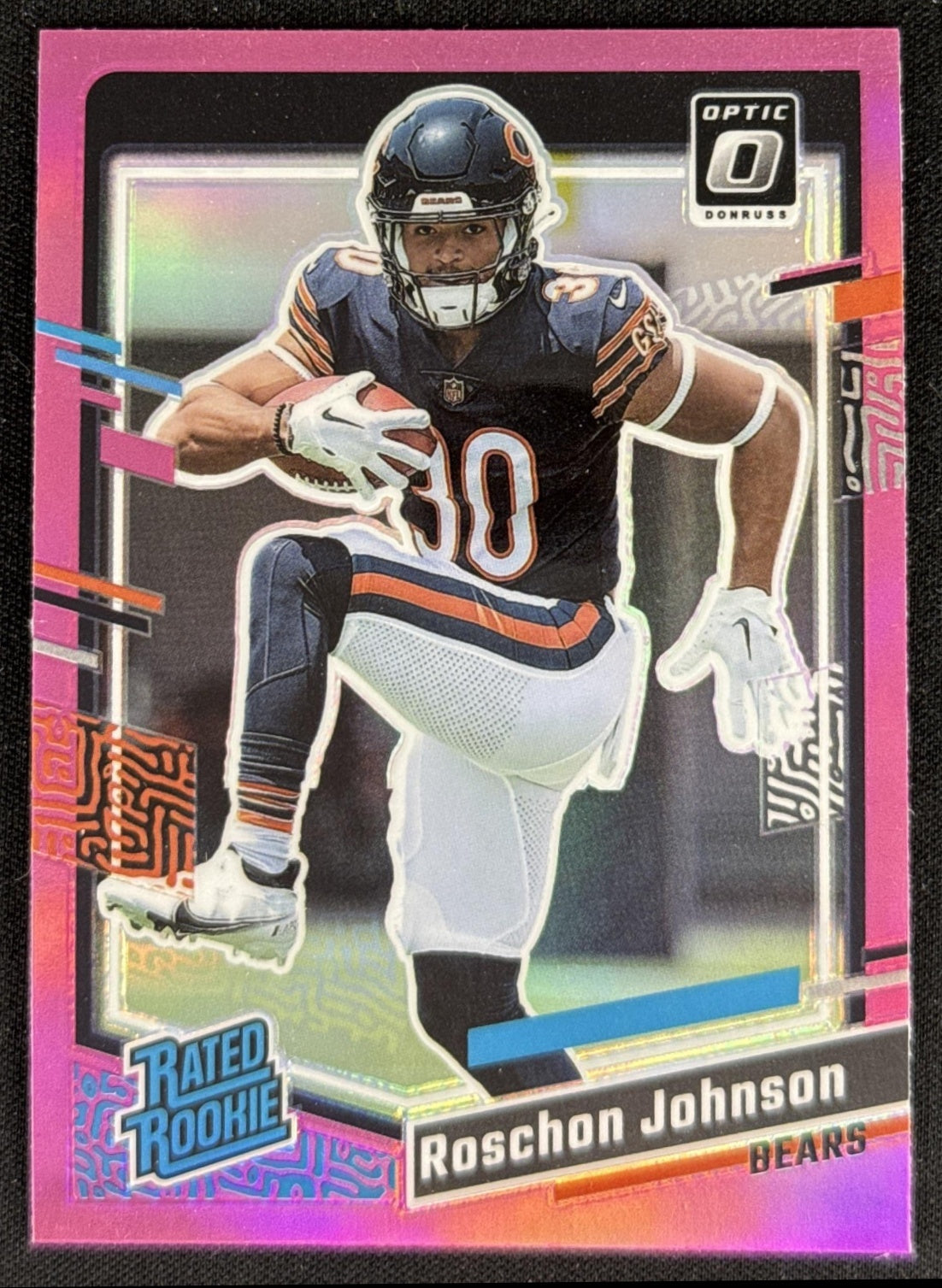 Roschon Johnson 2023 Panini Donruss Optic Rated Rookie Preview Pink Prizm Bears Default Title Sports Trading Card