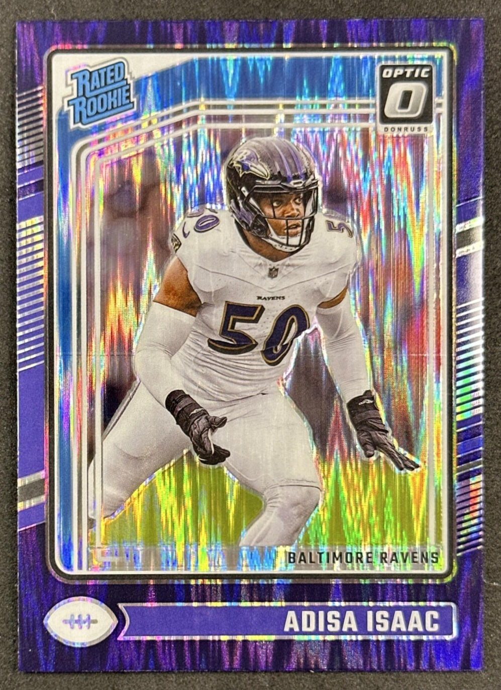 Adisa Isaac 2024 Panini Donruss Optic Purple Shock Ravens
