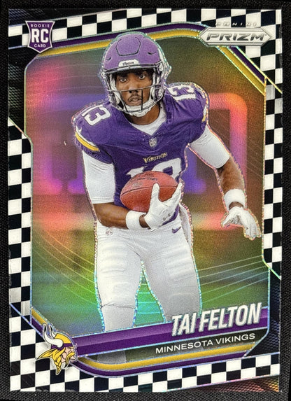 Tai Felton 2025 Panini Prizm Black & White Checker Vikings