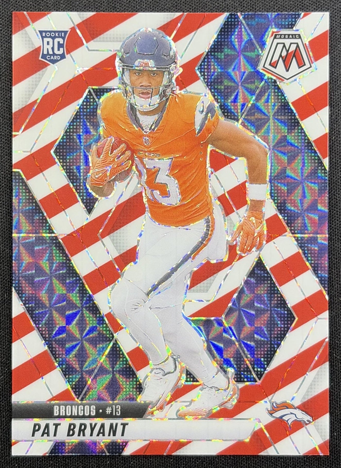 Pat Bryant 2025 Panini Mosaic Rookies Red and White Stripe Prizm Broncos Denver Broncos