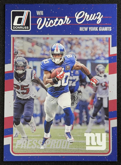 Victor Cruz 2016 Panini Donruss Press Proofs Silver /100 Giants New York Giants Sports Trading Card