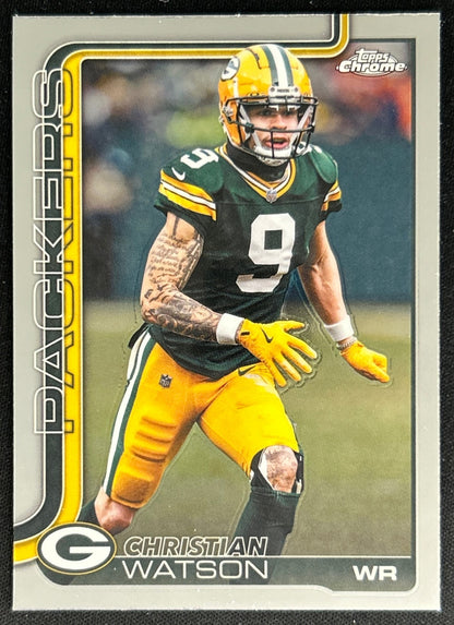 Christian Watson 2025 Topps Chrome Packers Default Title Sports Trading Cards