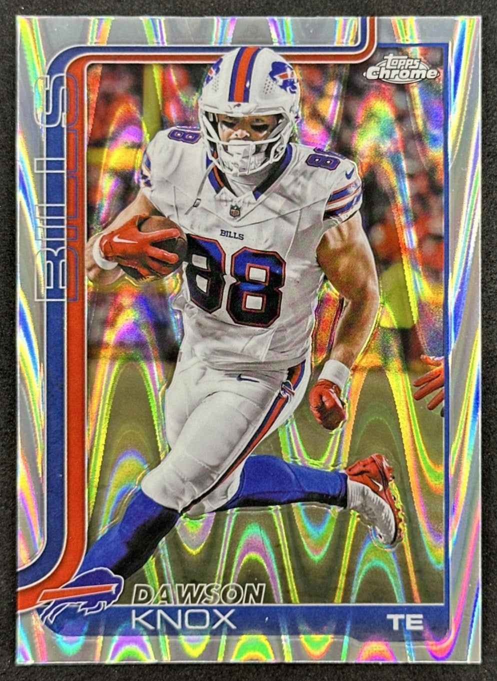 Dawson Knox 2025 Topps Chrome RayWave Refractor Bills front