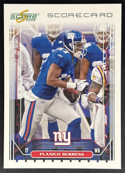 Plaxico Burress 2006 Score Scorecard /750 Giants front
