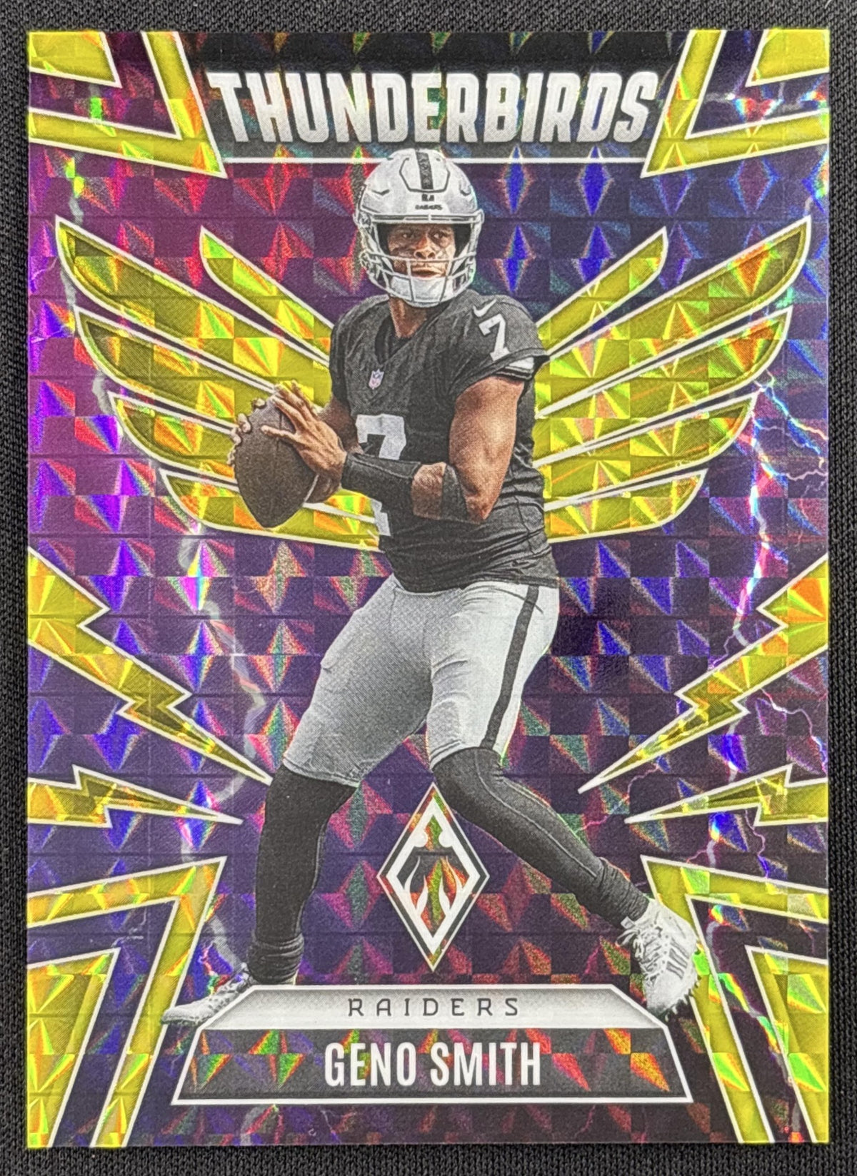 Geno Smith 2025 Panini Phoenix Thunderbirds Yellow Pyramids Prizm /149 Raiders