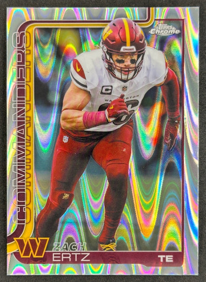 Zach Ertz 2025 Topps Chrome RayWave Refractor Commanders Sports Trading Cards