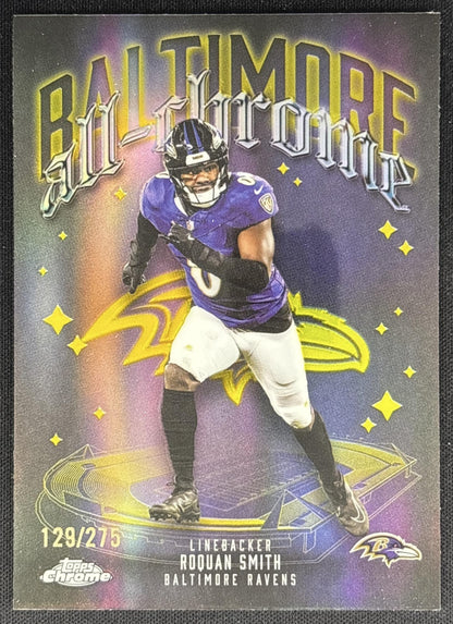 Roquan Smith 2025 Topps Chrome All Team Yellow Refractor /275 Ravens Default Title Sports Trading Cards