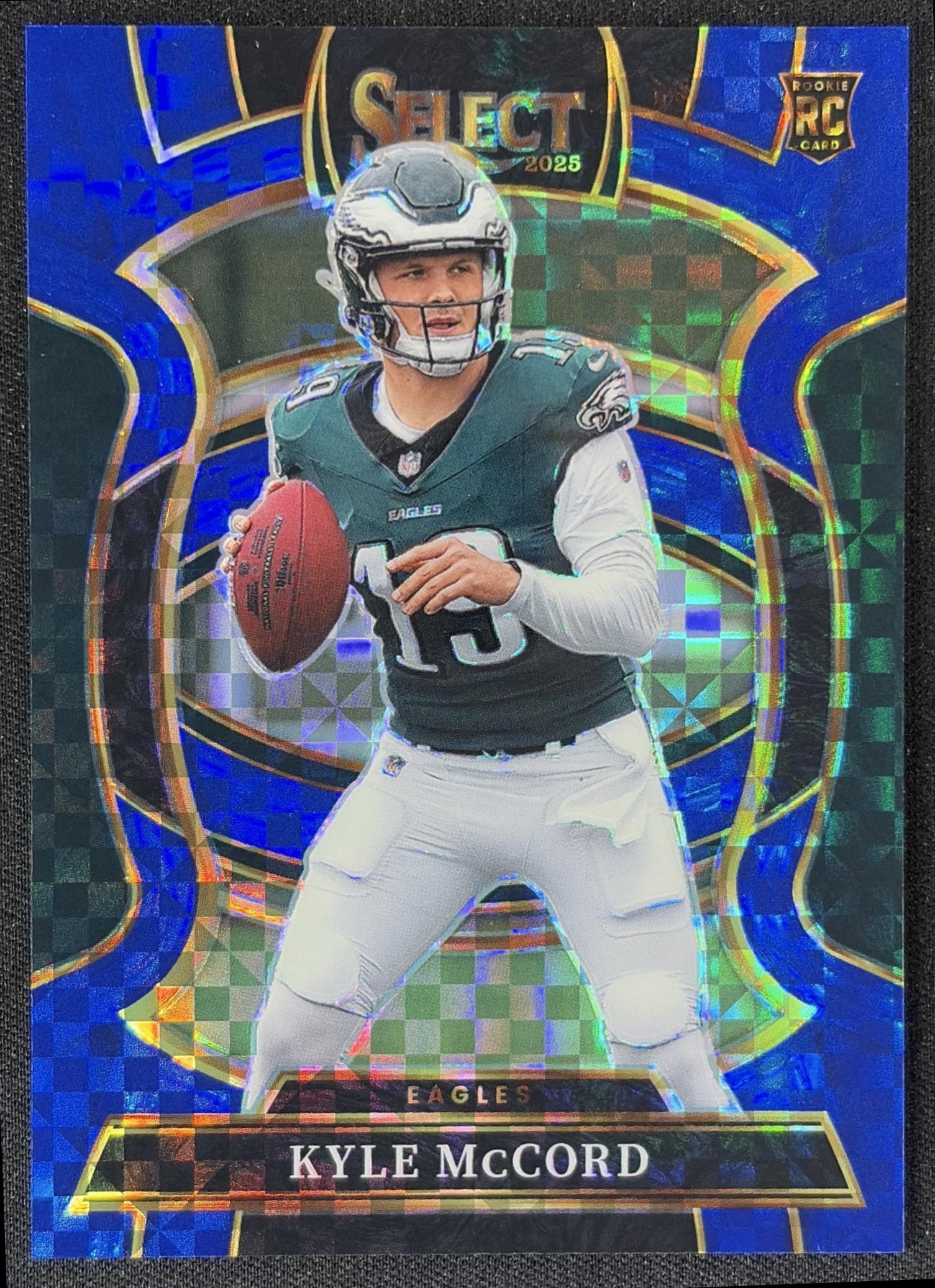 Kyle McCord 2025 Panini Select Concourse Blue Prizm /249 Eagles front