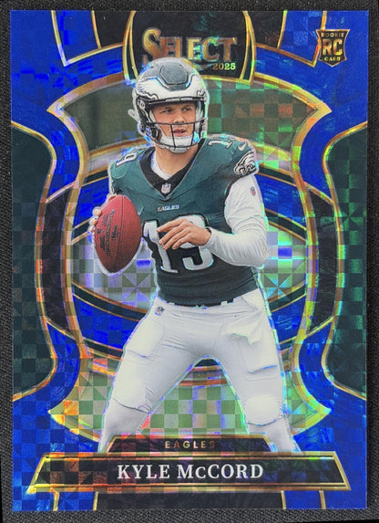 Kyle McCord 2025 Panini Select Concourse Blue Prizm /249 Eagles front