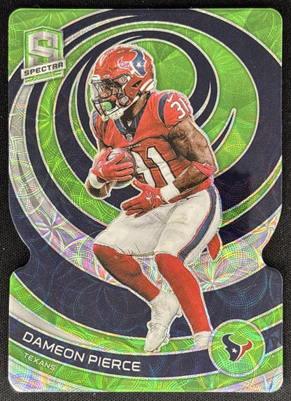 Dameon Pierce 2023 Panini Spectra Neon Green Die Cut /30 Texans Sports Trading Cards