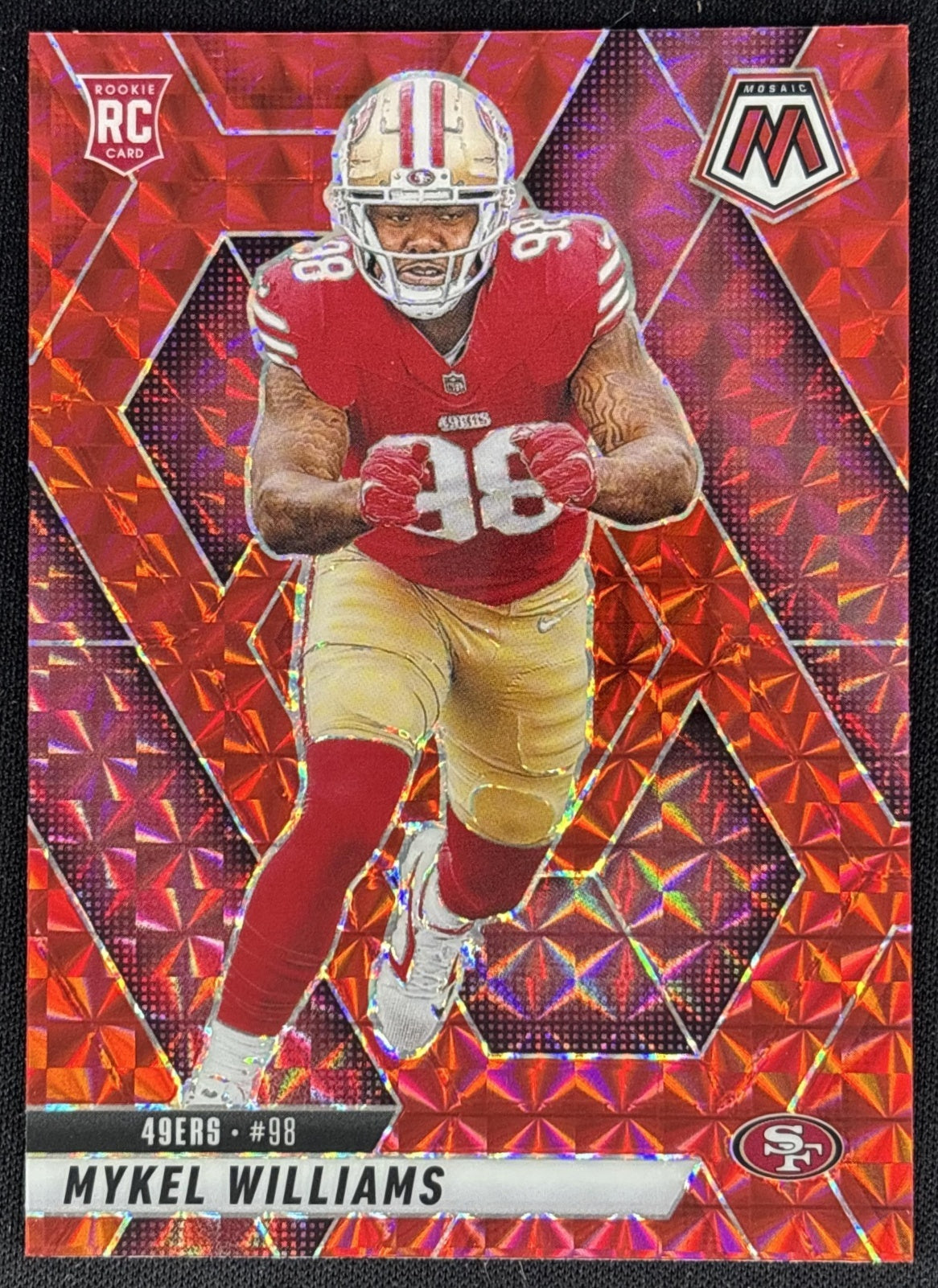 Mykel Williams 2025 Panini Mosaic Rookies Red Prizm 49ers front