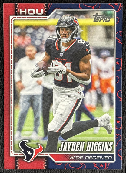 Jayden Higgins 2026 Topps Team Color Border Variation Texans Sports Trading Card