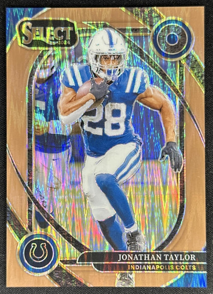 Jonathan Taylor 2024 Panini Select Club Copper Prizm Shock /299 Colts