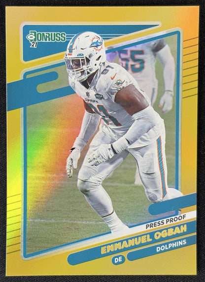 Emmanuel Ogbah 2021 Panini Donruss Press Proof Premium Dolphins - Miami Dolphins