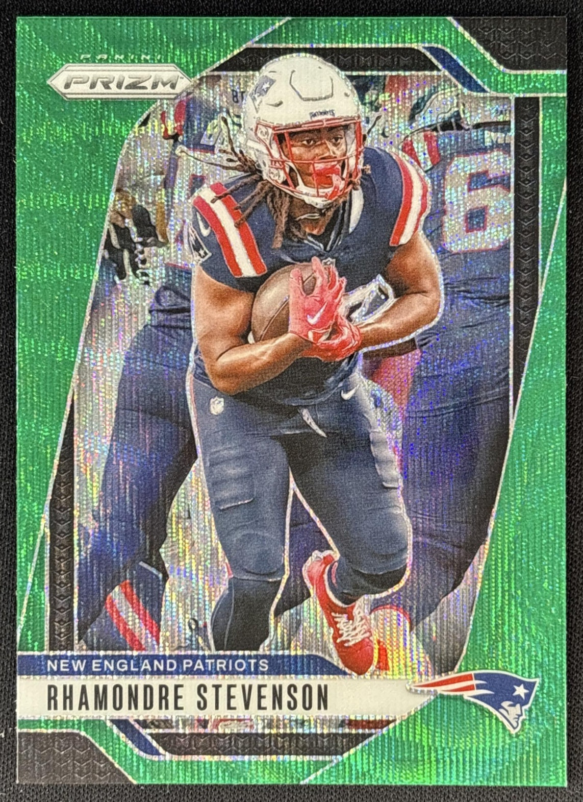 Rhamondre Stevenson 2024 Panini Prizm Green Wave Patriots front