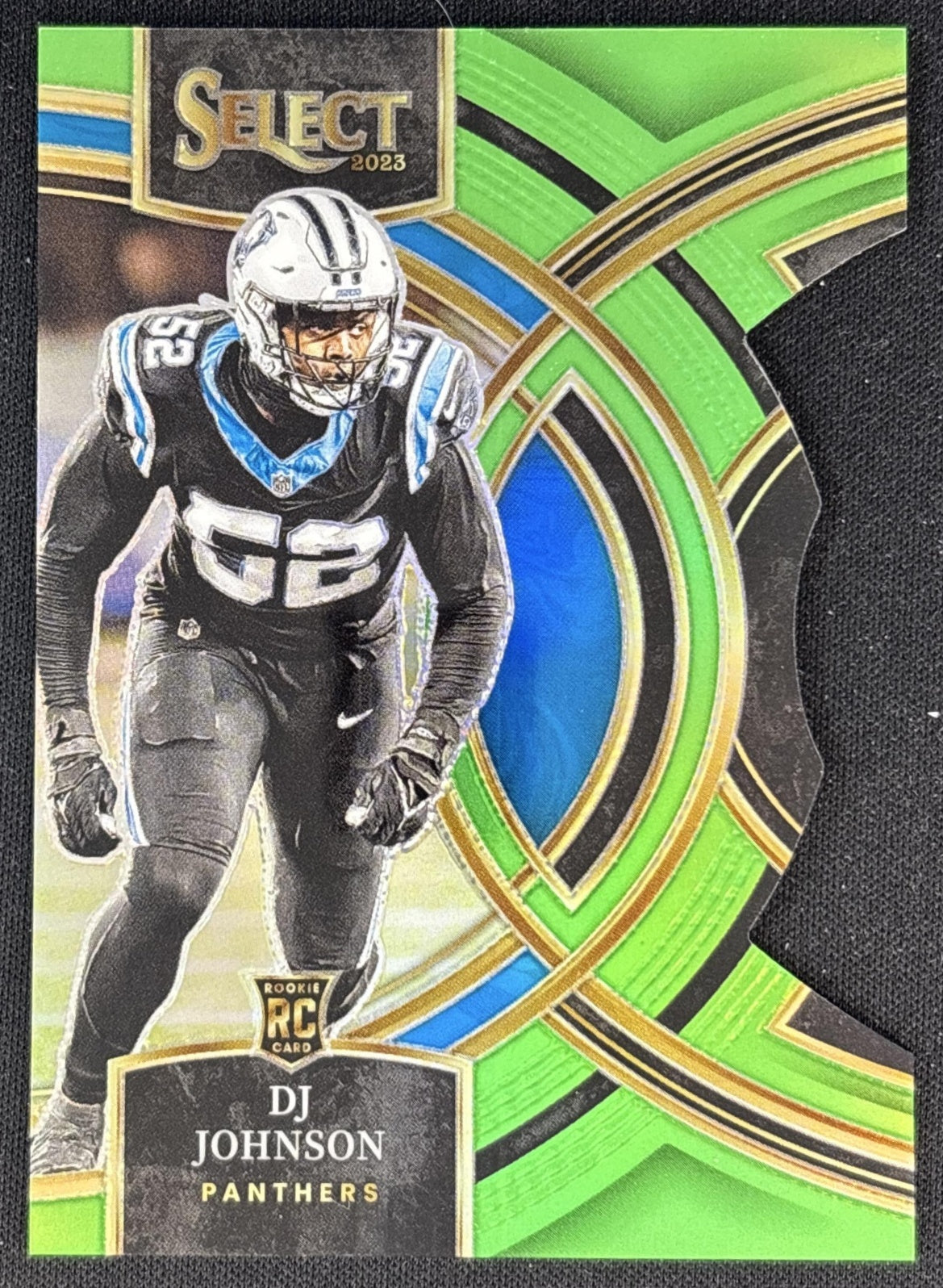 DJ Johnson Select Premier Die Cut Green /499 Panthers Commanders