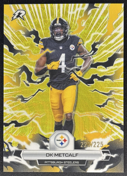 DK Metcalf 2025 Topps Resurgence Yellow Surge Refractor /225 Steelers