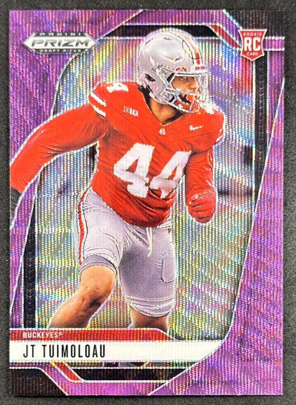 JT Tuimoloau 2025 Panini Prizm Draft Picks Purple Wave Buckeyes Colts
