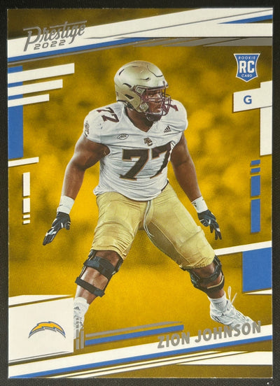 Zion Johnson 2022 Panini Prestige Chargers Sports Trading Card