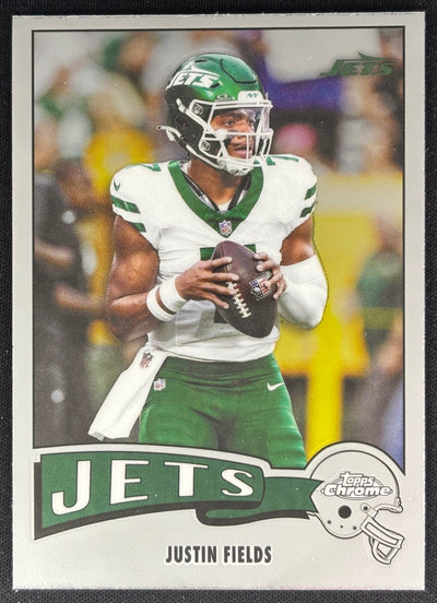 Justin Fields 2025 Topps Chrome 1975 Topps Jets Sports Trading Cards