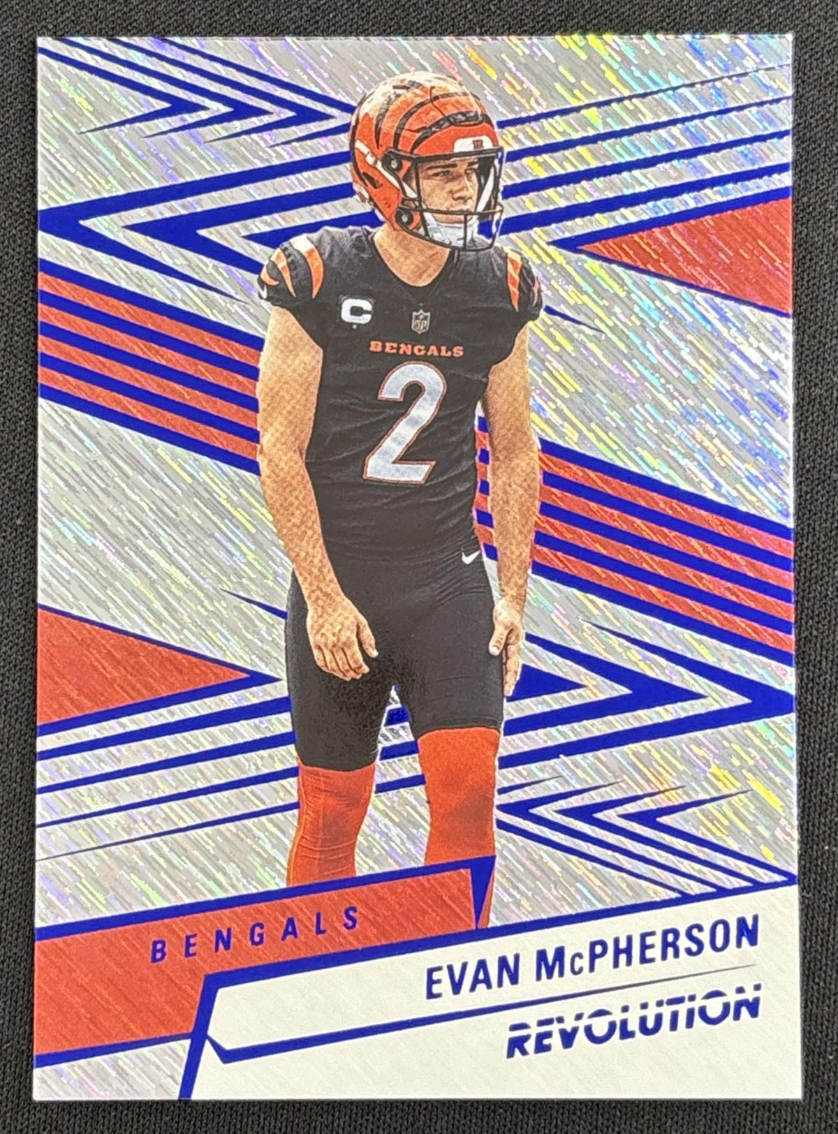 Evan McPherson 2025 Panini Revolution Blue Storm /549 Bengals