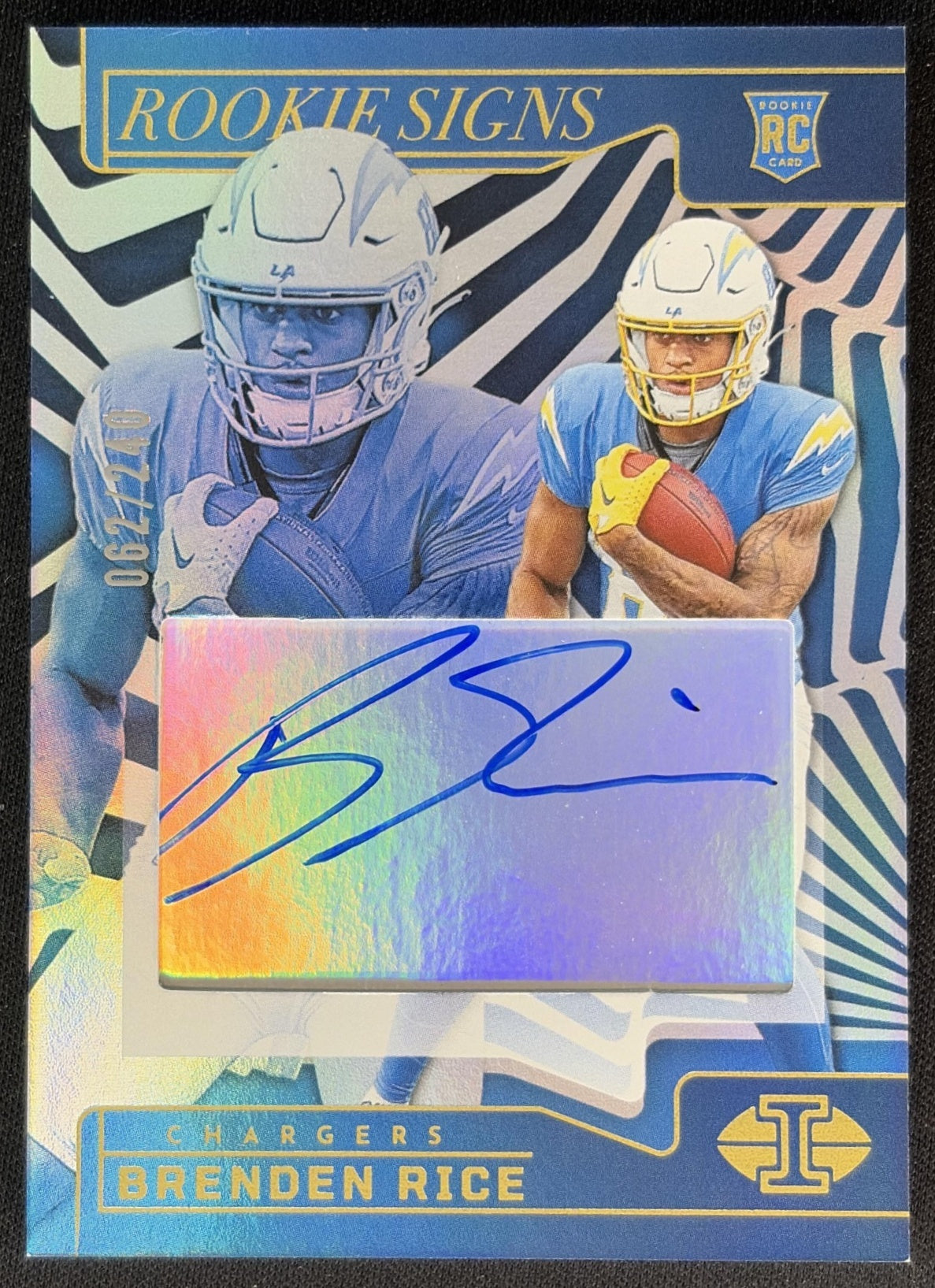 Brenden Rice 2024 Panini Illusions Rookie Signs /240 Chargers Sports Trading Cards