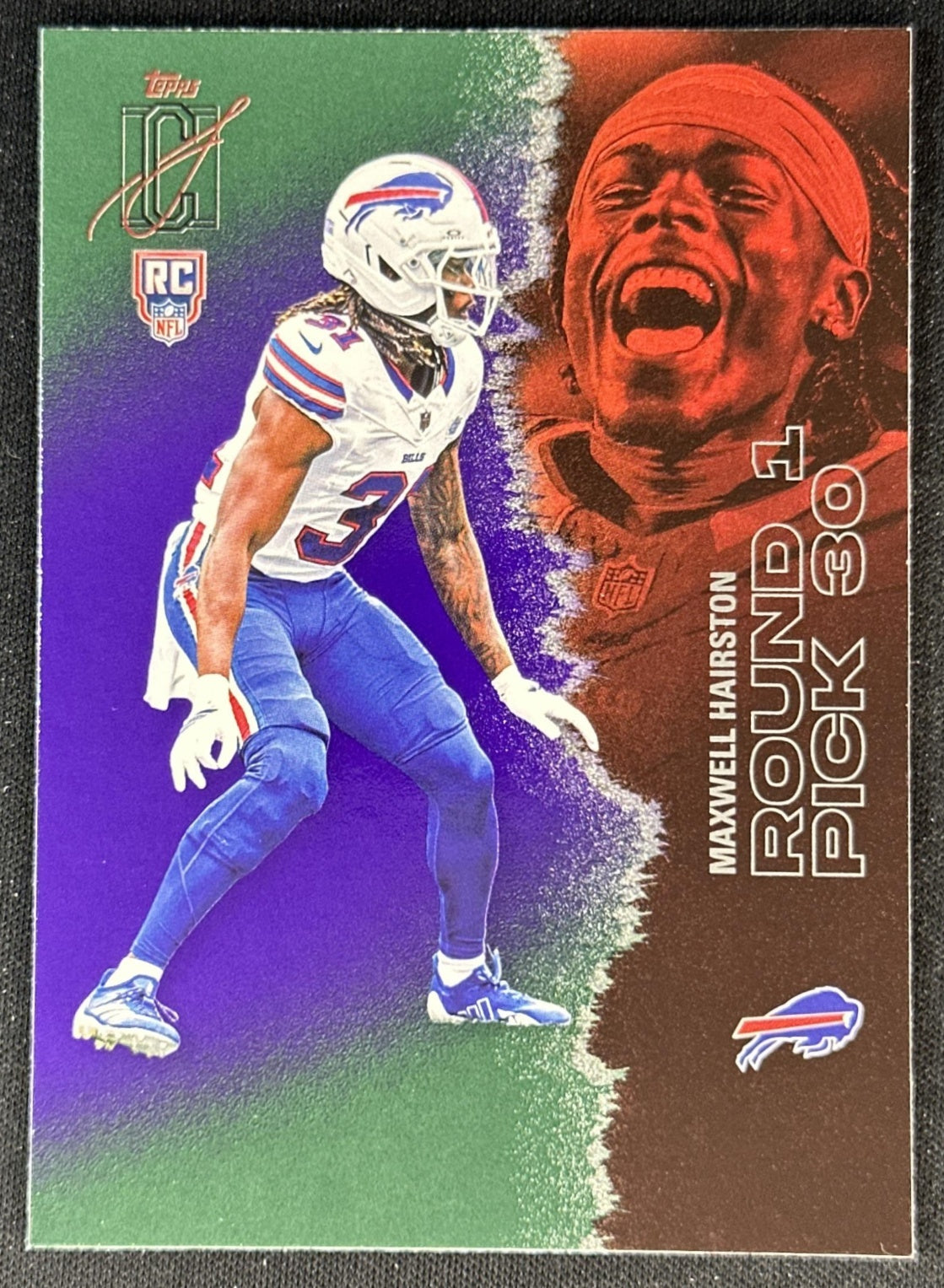 Maxwell Hairston 2025 Topps Signature Class Green & Purple Rookie Bills front