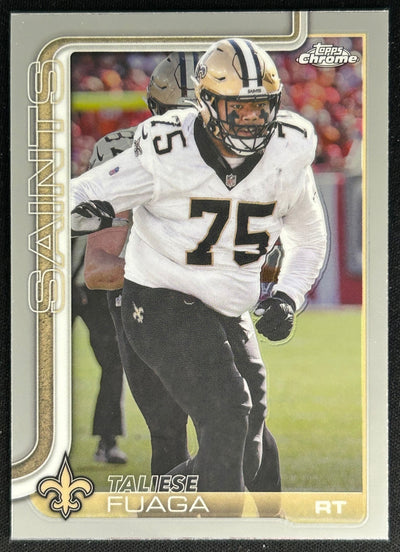 Taliese Fuaga 2025 Topps Chrome Saints Sports Trading Cards