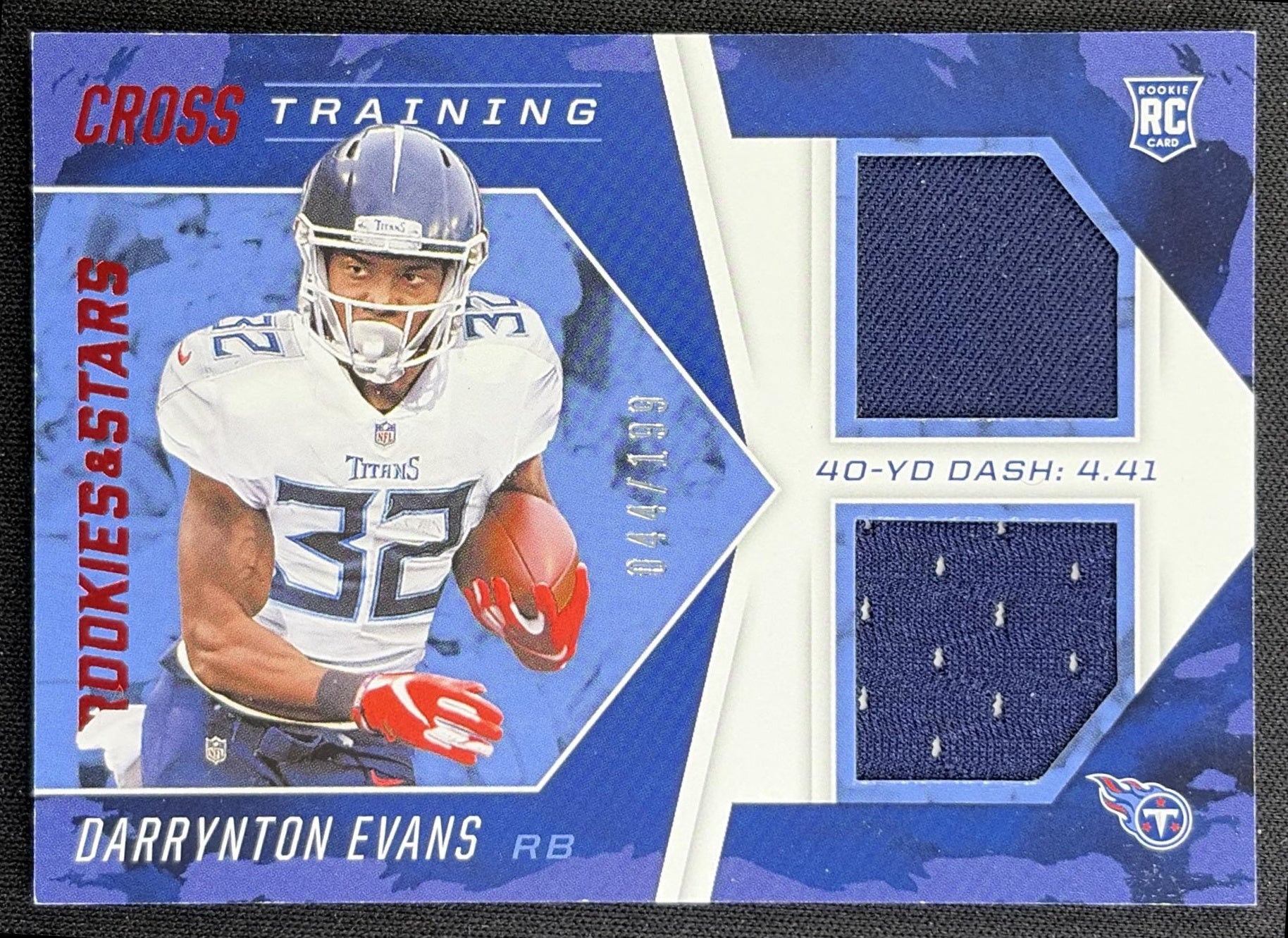 Darrynton Evans 2020 Panini Rookies & Stars Cross Training /199 Titans