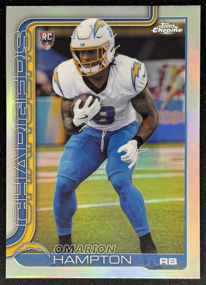 Omarion Hampton 2025 Topps Chrome Rookie Refractor Chargers