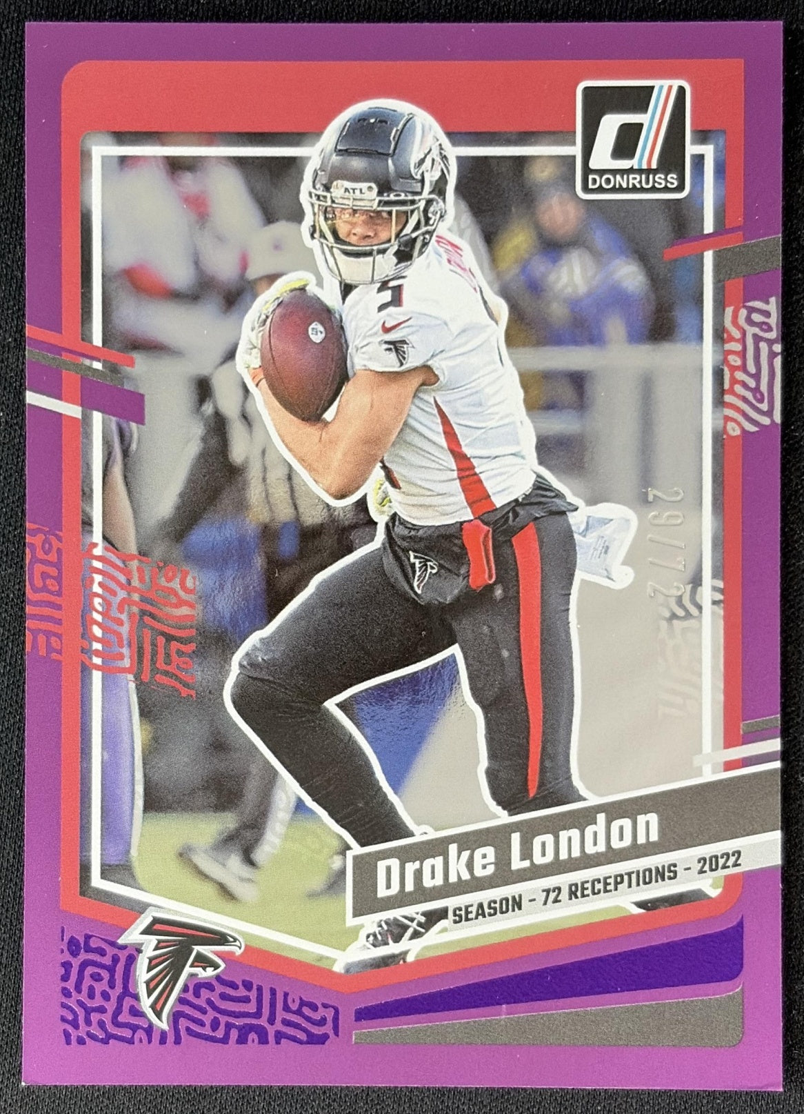 Drake London 2023 Panini Donruss Season Stat Line /72 Falcons