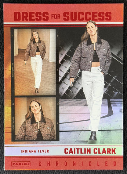 Caitlin Clark 2025 Panini Chronicled Dress For Success Red Holo Fever 69