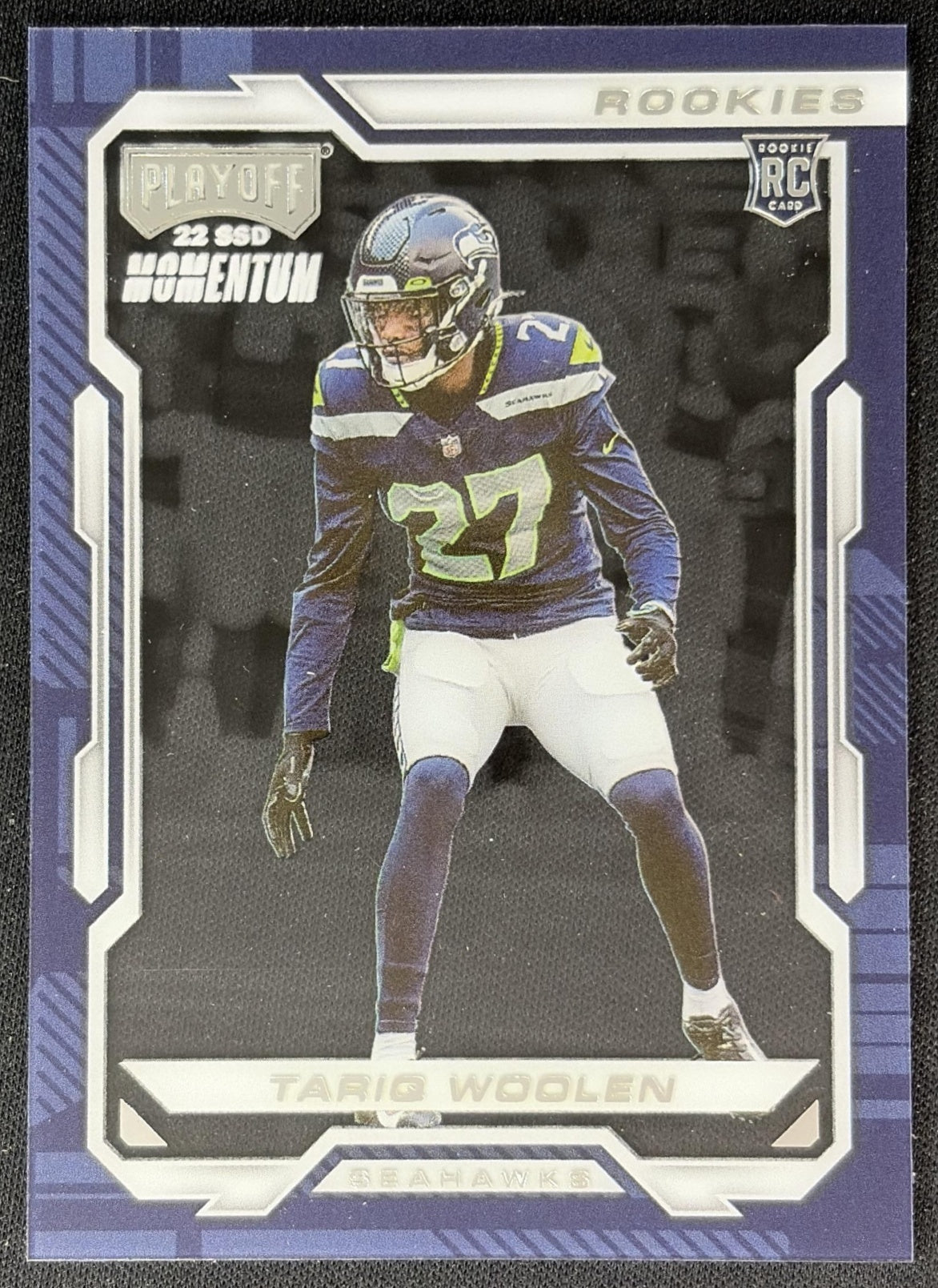 Tariq Woolen 2022 Panini Chronicles Playoff Momentum Rookies Seahawks front