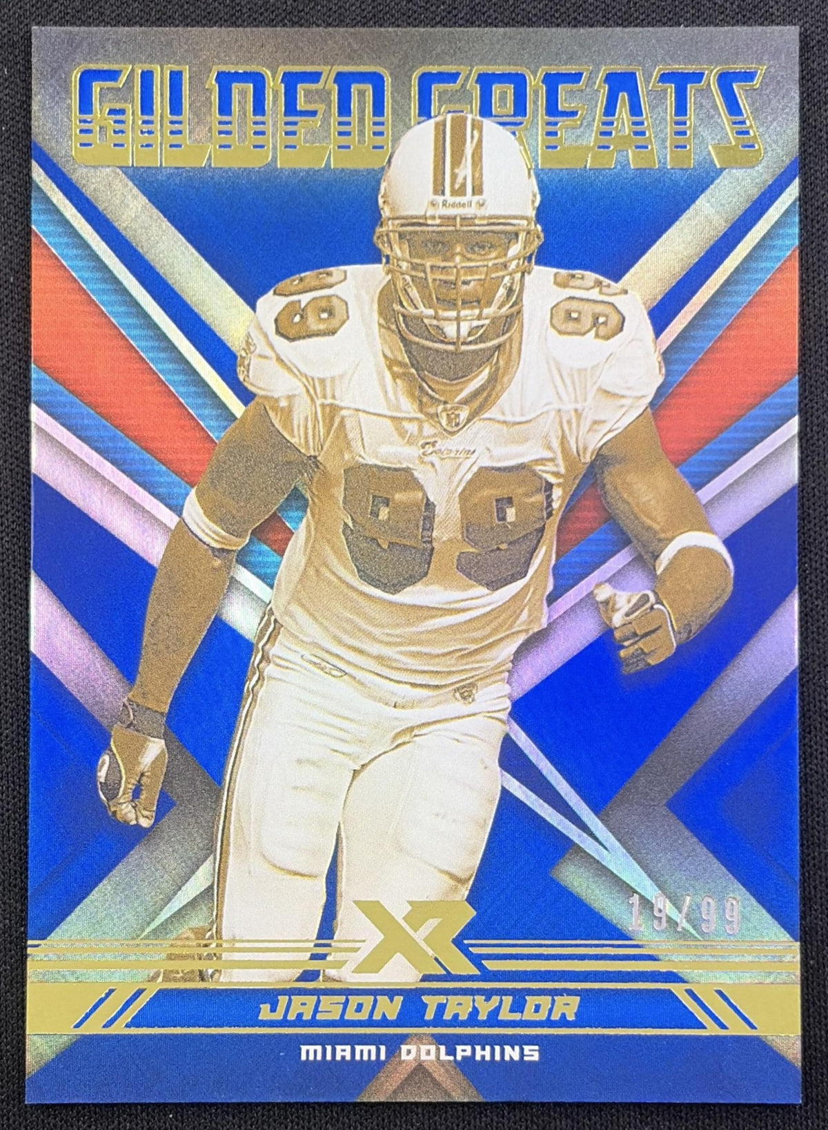 Jason Taylor 2020 Panini XR Gilded Greats Blue /99 Dolphins Miami Dolphins