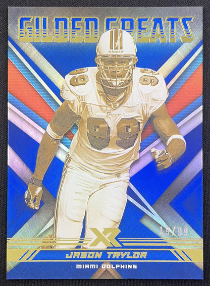 Jason Taylor 2020 Panini XR Gilded Greats Blue /99 Dolphins Miami Dolphins