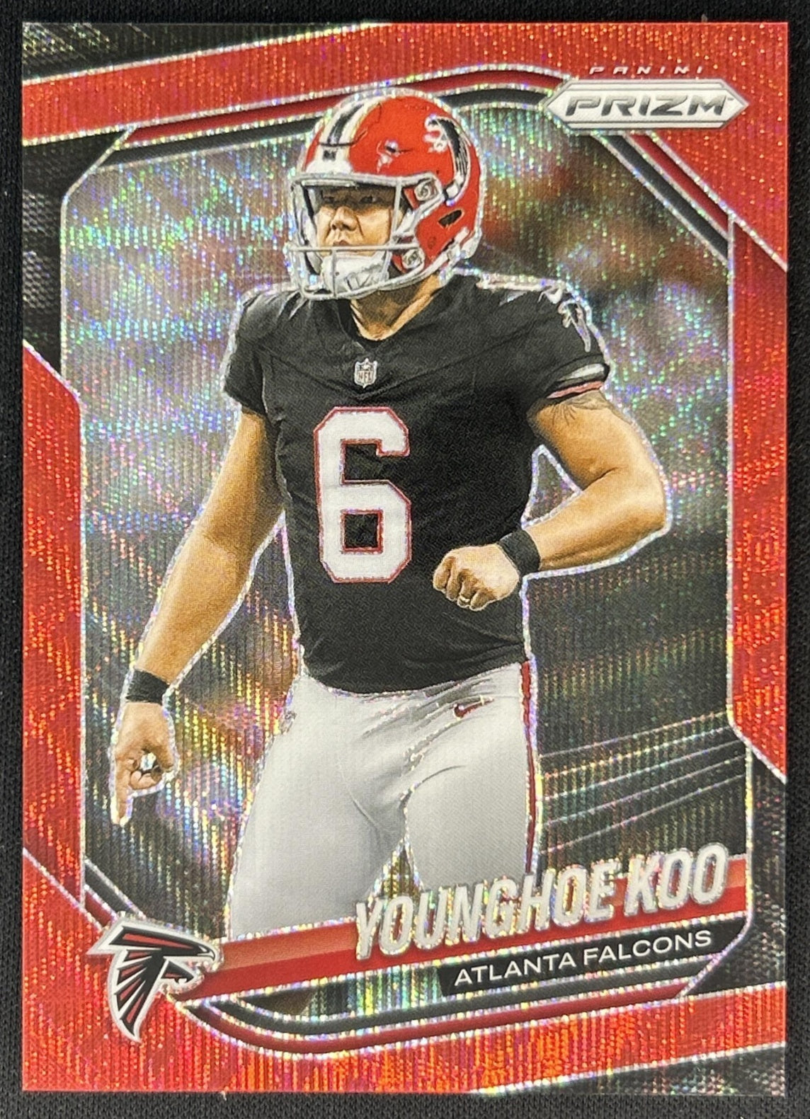 Younghoe Koo 2025 Panini Prizm Red Wave /149 Falcons front