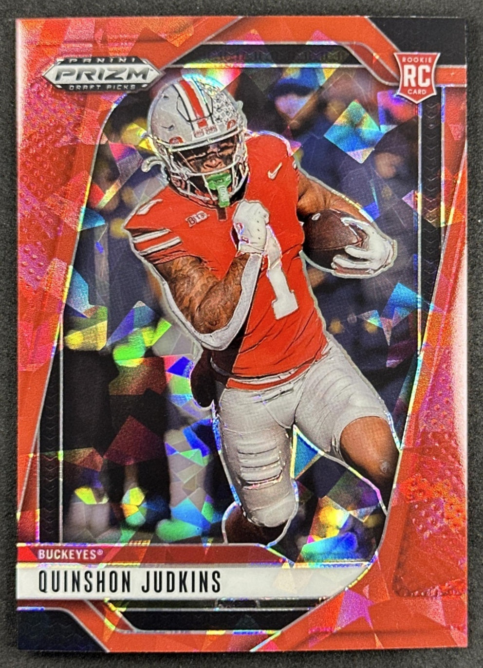Quinshon Judkins 2025 Panini Prizm Draft Picks Red Ice Buckeyes Browns - Front