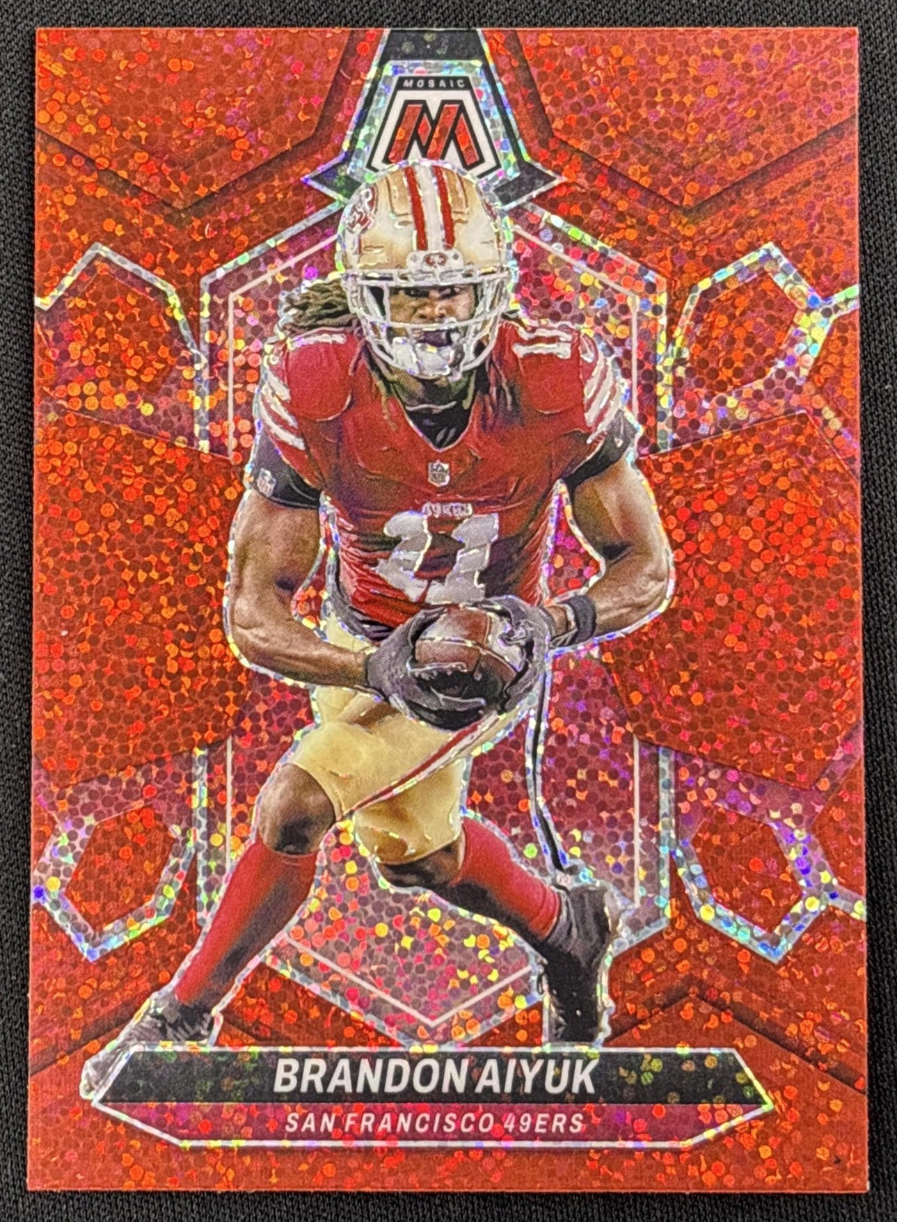 Brandon Aiyuk 2024 Panini Mosaic Red Sparkle Prizm 49ers