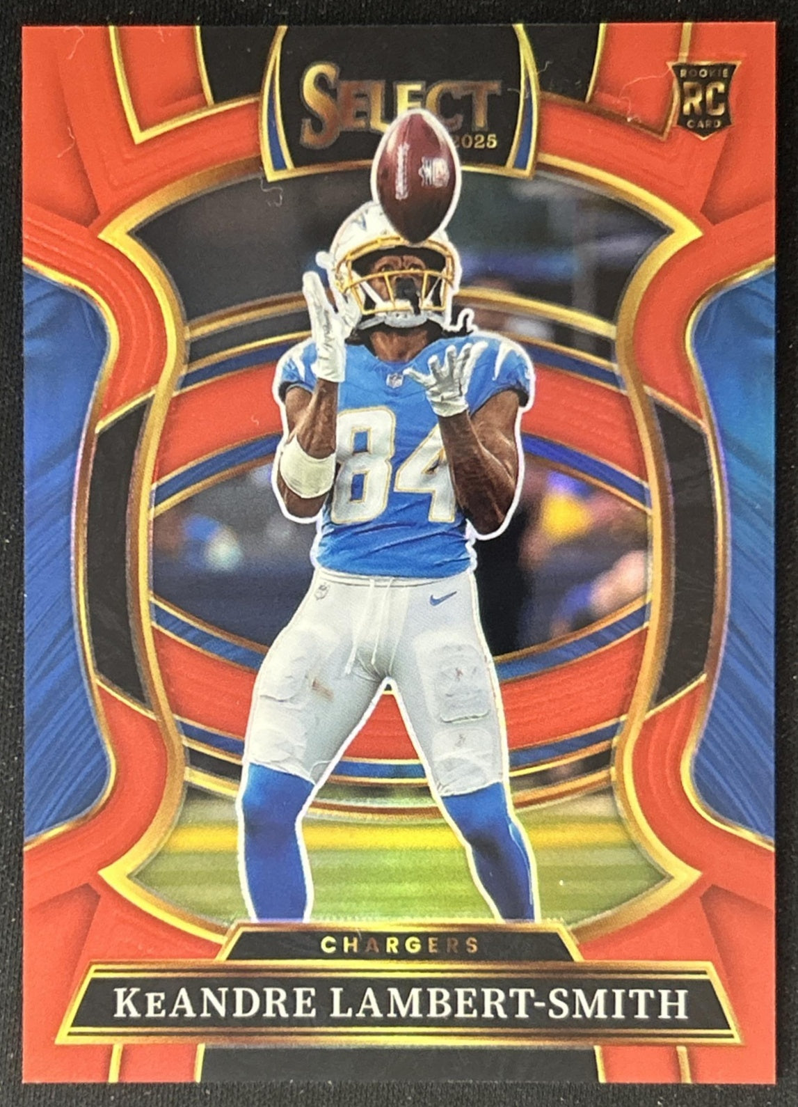 KeAndre Lambert-Smith 2025 Panini Select Concourse Red Prizm /99 Chargers front