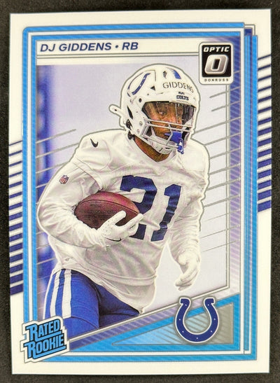 DJ Giddens 2025 Donruss Optic Rated Rookie Colts Sports Trading Card