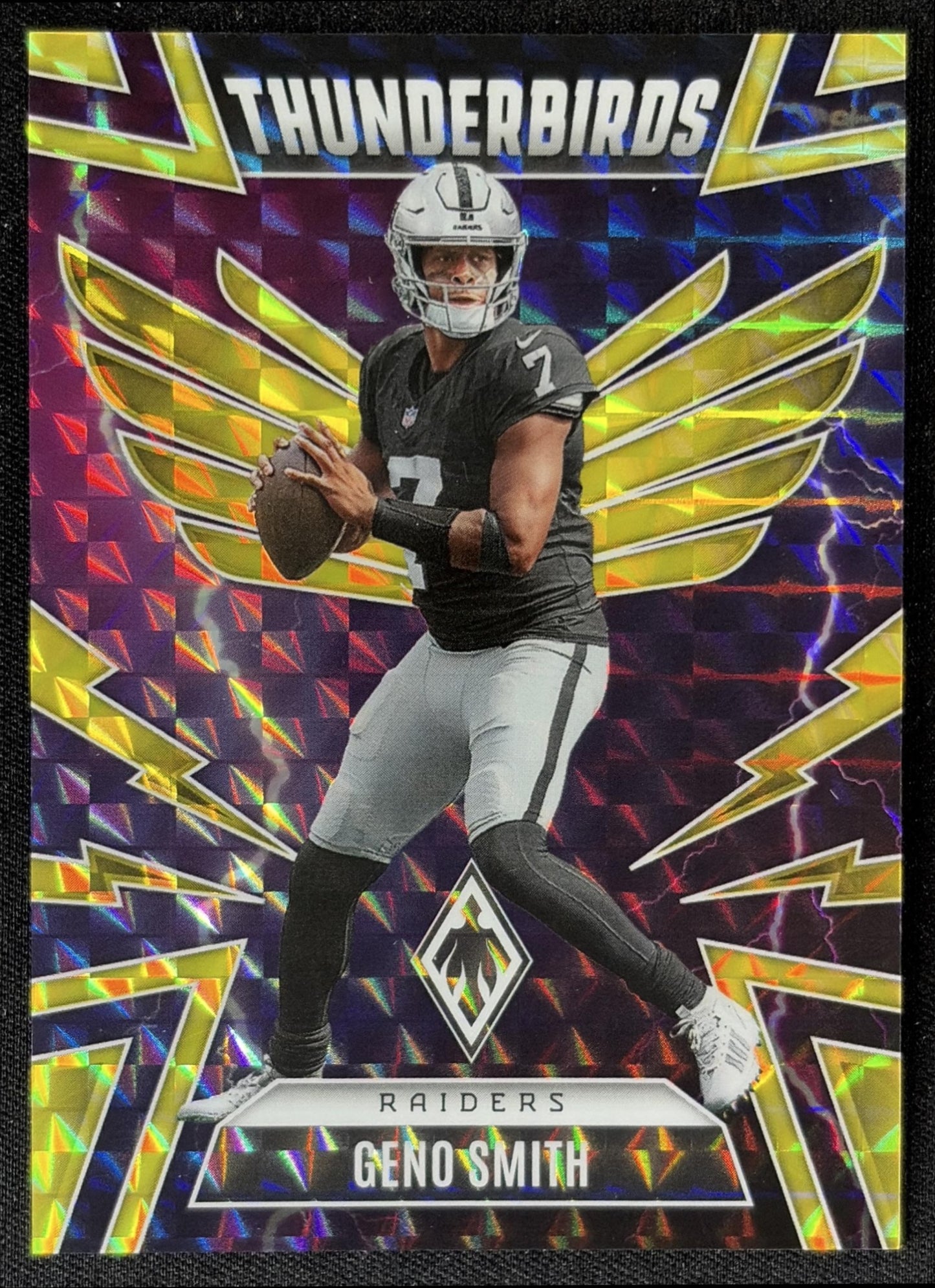 Geno Smith 2025 Panini Phoenix Thunderbirds Yellow Pyramids Prizm /149 Raiders